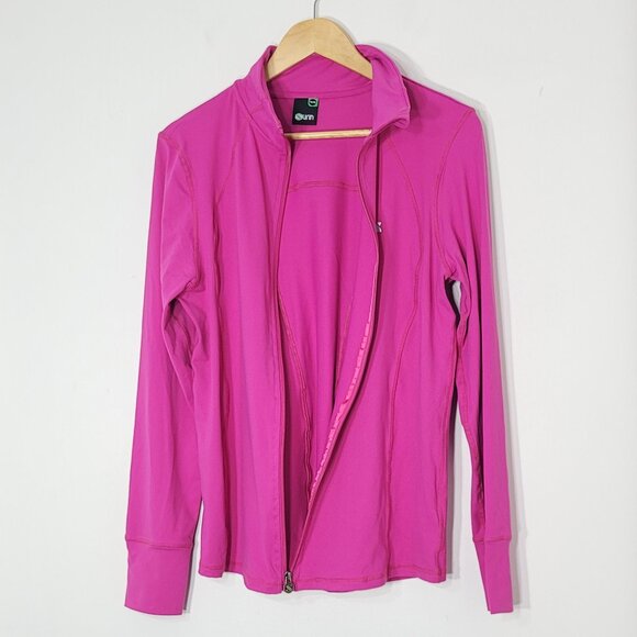 Surin Women Pink High Collar Full-Zip Lightweight Athletic Shirt Jacket Size XL - Picture 4 of 13